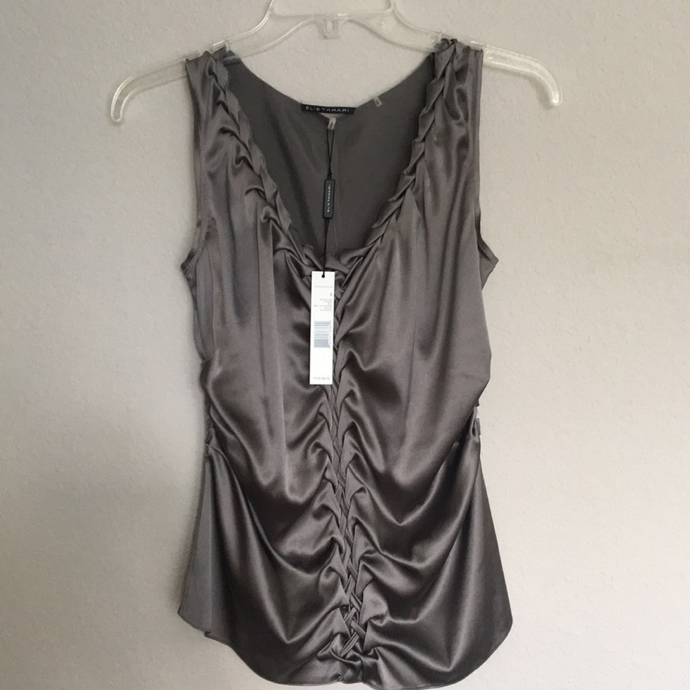 Elie Tahari Ruched Silk Top